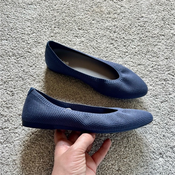 Allbirds Tree Breezers Point Women’s Size 10.5 Navy Blue Knit Ballet Flats - Picture 1 of 5